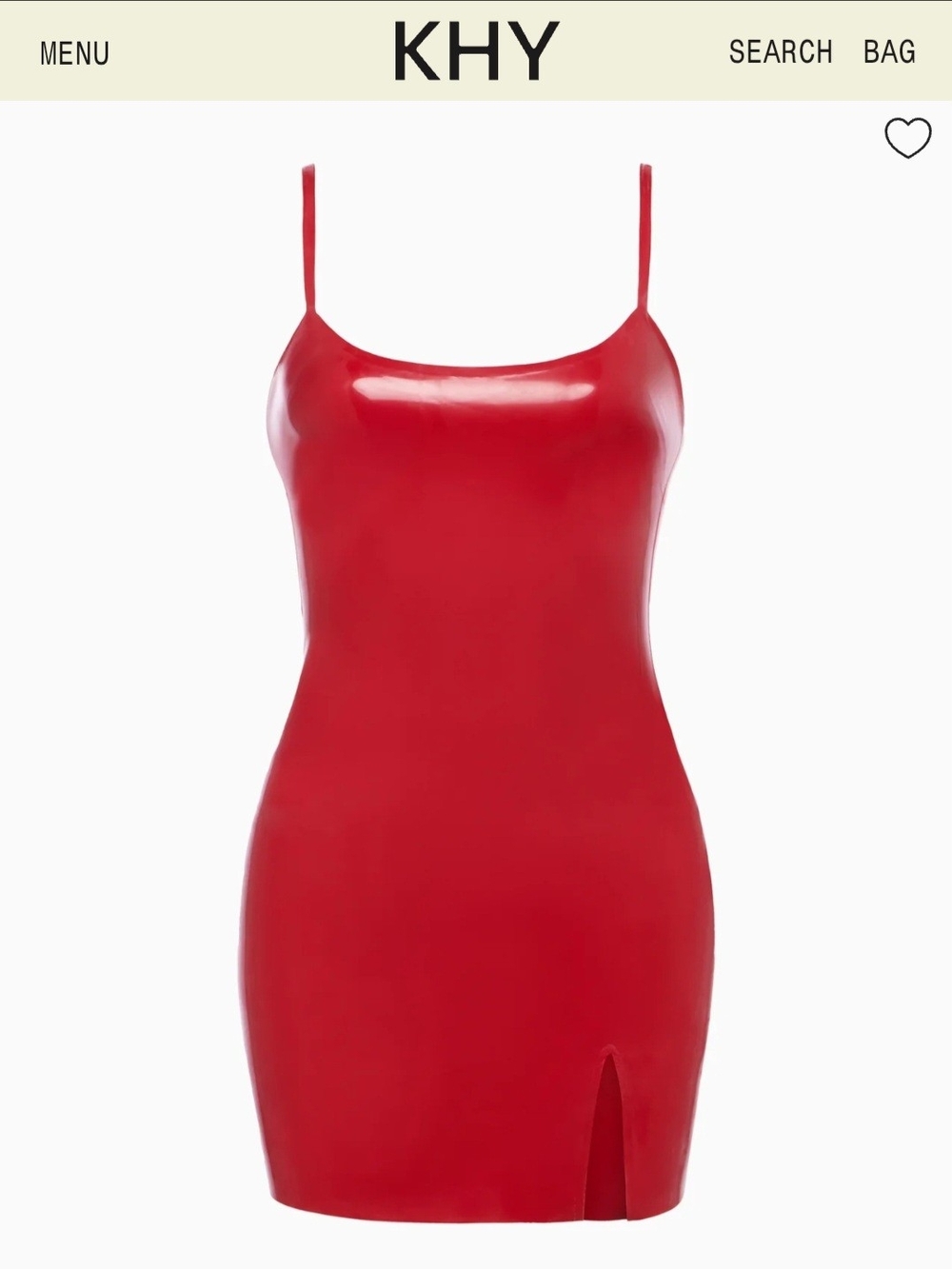 NWT Khy Latex Mini Dress - Rouge Red
